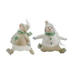 Irish Ice Skating Snowmen Ornaments